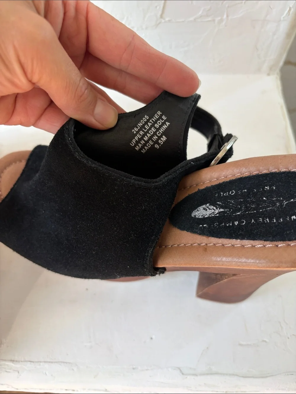 Jeffrey Campbell/Free People Black Suede Platform Slingback Sandals